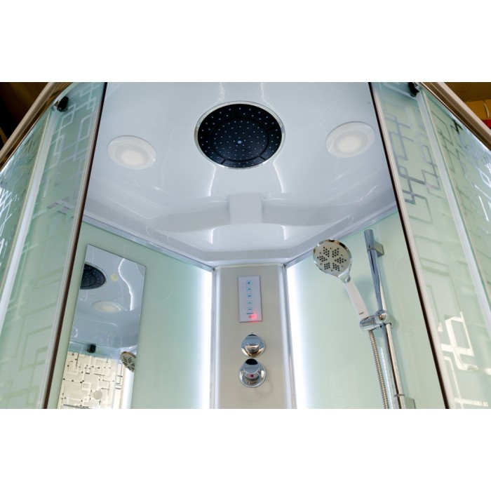 Душевая кабина Deto EM 4510 100х100 LED с электрикой и гидромассажем