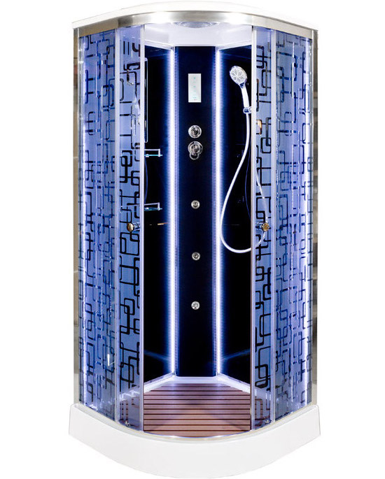 Душевая кабина Deto BM 1510 LED Black с гидромассажем 100х100 — купить со скидкой в Москве. Интернет-магазин сантехники Пять-измерений.ру