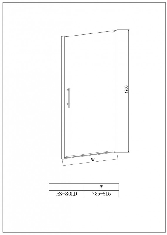 Душевая дверь в нишу Esbano ES-80LD L 80x195
