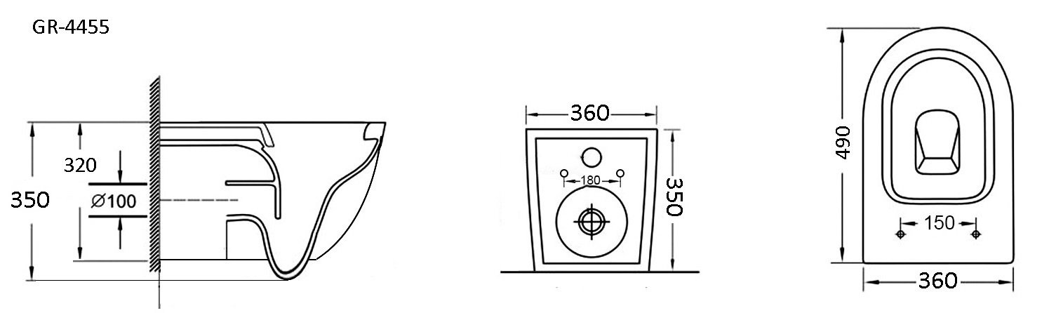 Унитаз подвесной Grossman GR-4455GMS серый матовый с сиденьем микролифт — купить со скидкой в Москве. Интернет-магазин сантехники Пять-измерений.ру