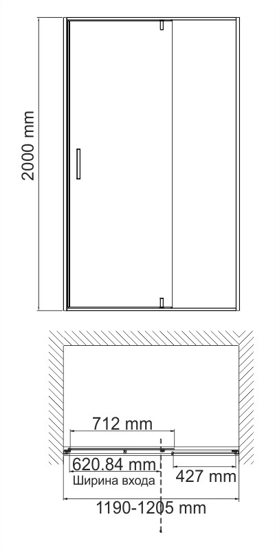 Душевая дверь WasserKraft Neime 19P05 120x200