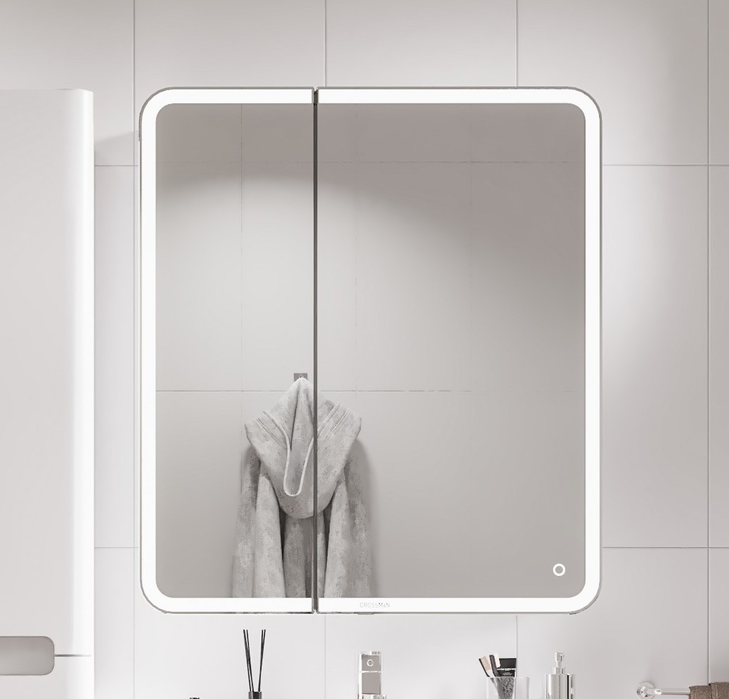Зеркальный шкаф Grossman Адель 70 (207004) с подсветкой