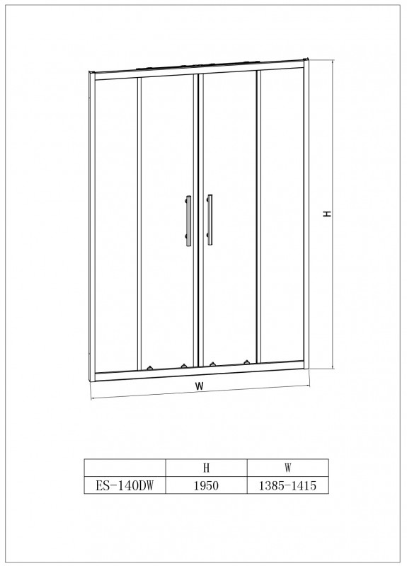Душевая дверь в нишу Esbano ES-140DW 140x195
