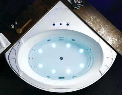 Акриловая ванна Gemy G9252 (155х155) гидромассажная система MILK, функция водопад, пристенная