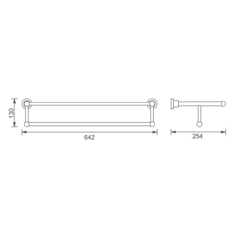 Полка для полотенец Aquanet 3862 (63 см) с полотенцедержателем, латунь