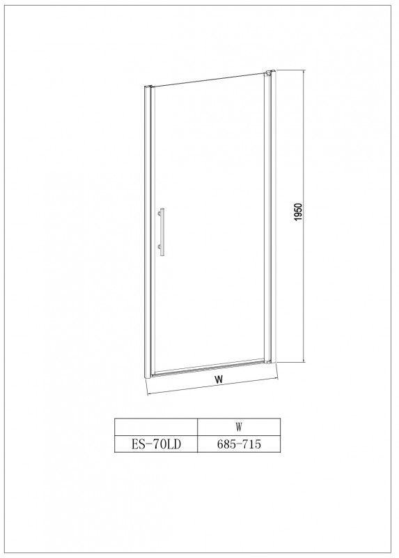 Душевая дверь в нишу Esbano ES-70LD L 70x195
