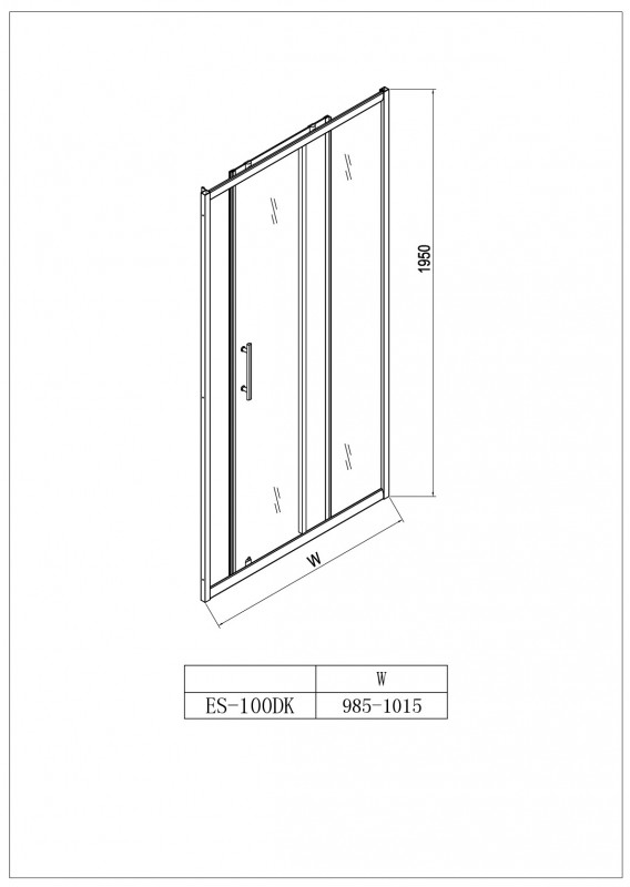 Душевая дверь в нишу Esbano ES-100DK 100x195