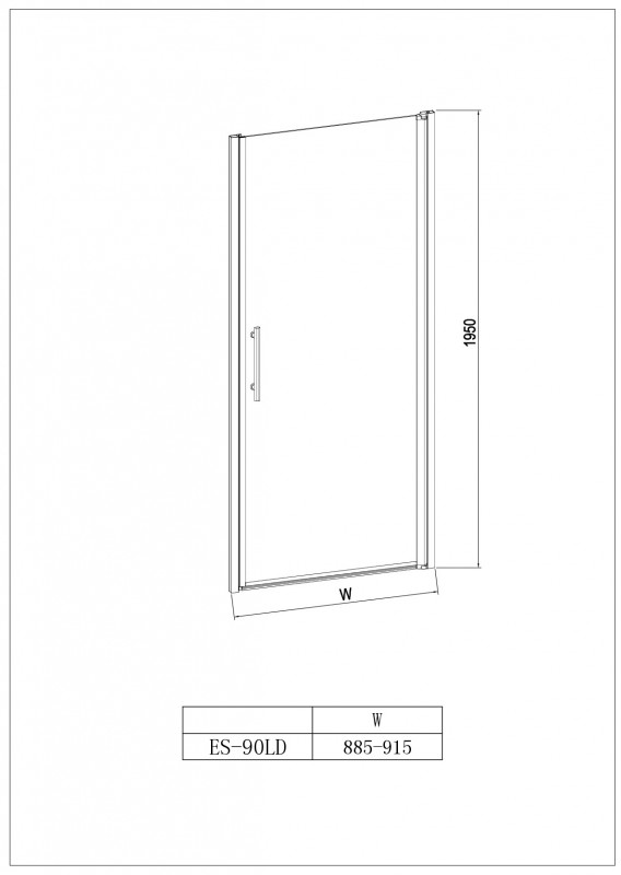 Душевая дверь в нишу Esbano ES-90LD L 90x195