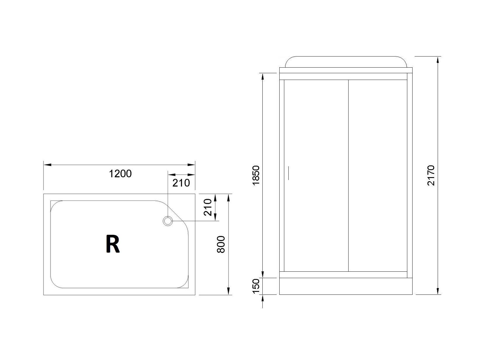 Душевая кабина Royal Bath RB 8120HP1-T R (прозрачное) 120х80 — купить со скидкой в Москве. Интернет-магазин сантехники Пять-измерений.ру
